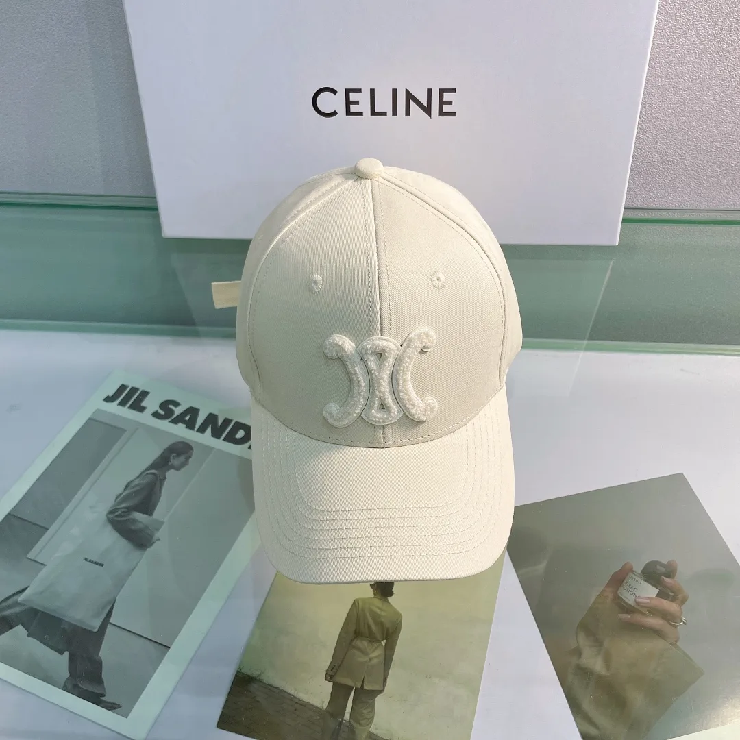 Celine Baseball Cap In Cotton Beige - Image 3