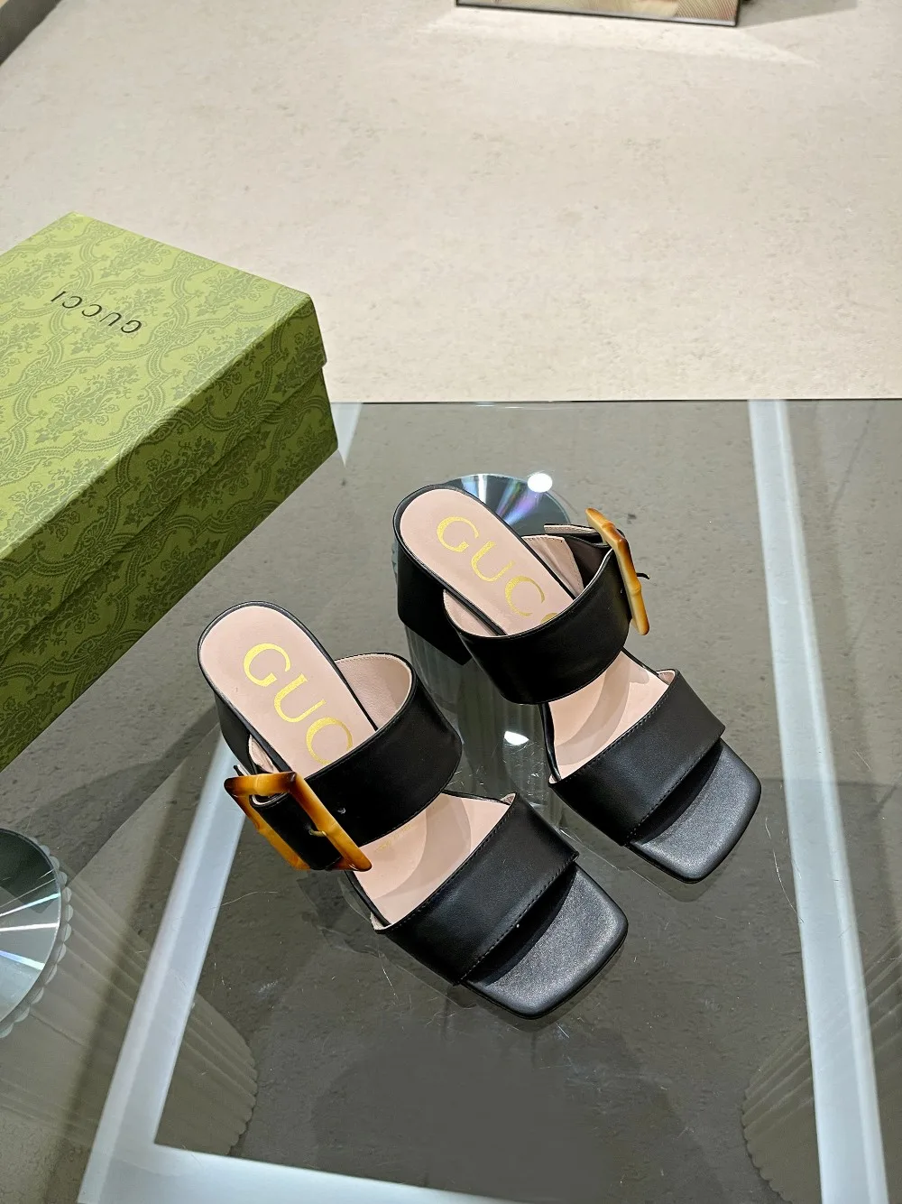 Gucci Women’s Sandal With Bamboo Buckle Beige - Image 7