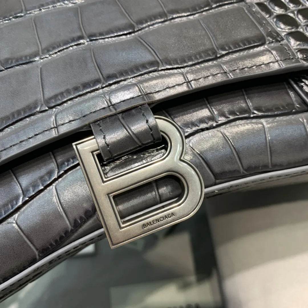 Balenciaga Hourglass Small Handbag In Dark Grey - Image 4