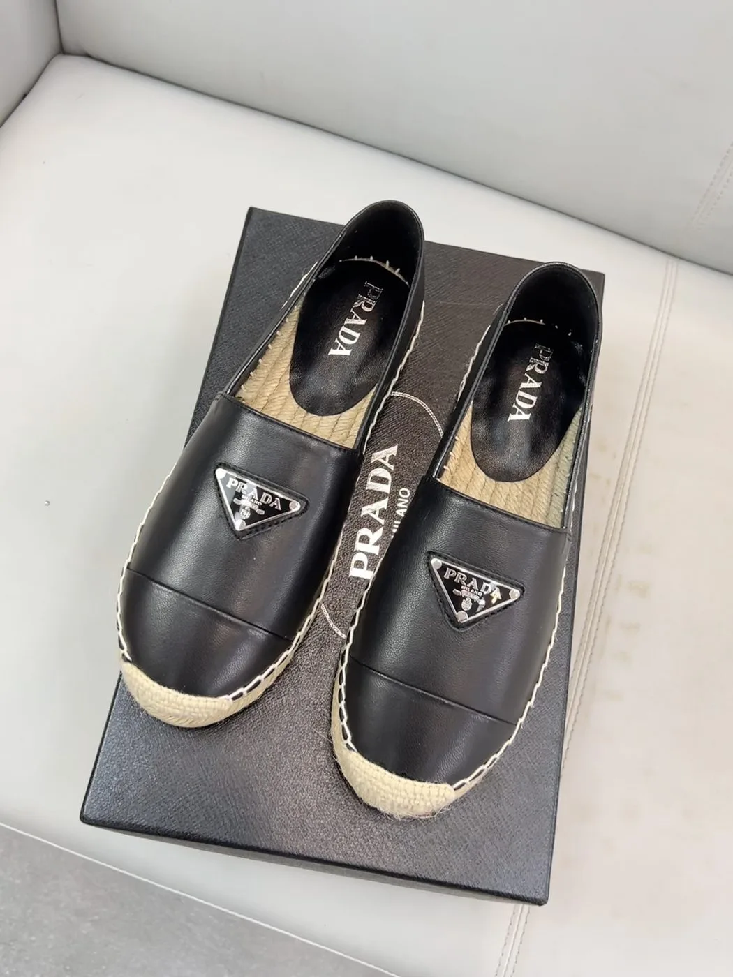 Prada Nappa Espadrillas Black / PRD - Image 4