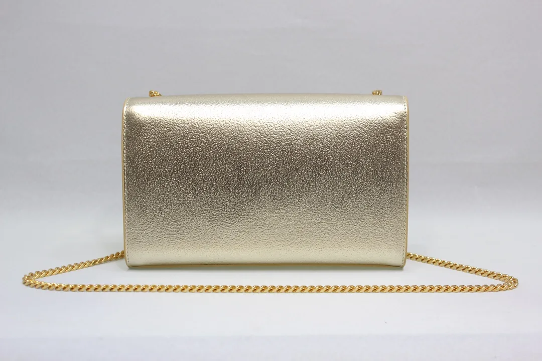 Alternative view of Saint Laurent Kate Chain Wallet With Tassel / Yellow Copper