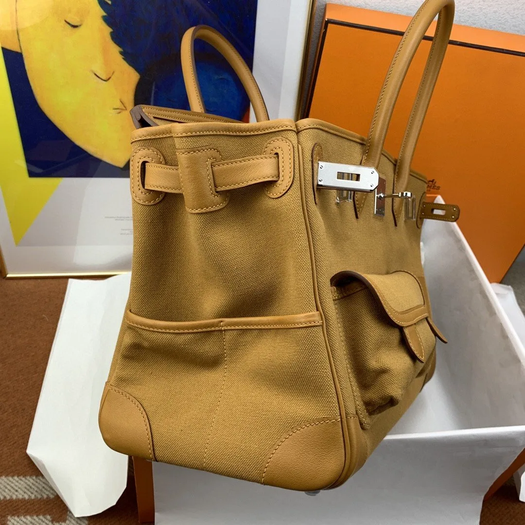 Hermes Birkin Cargo 35 Beige, Silver Toned Hardware Bag - Image 4
