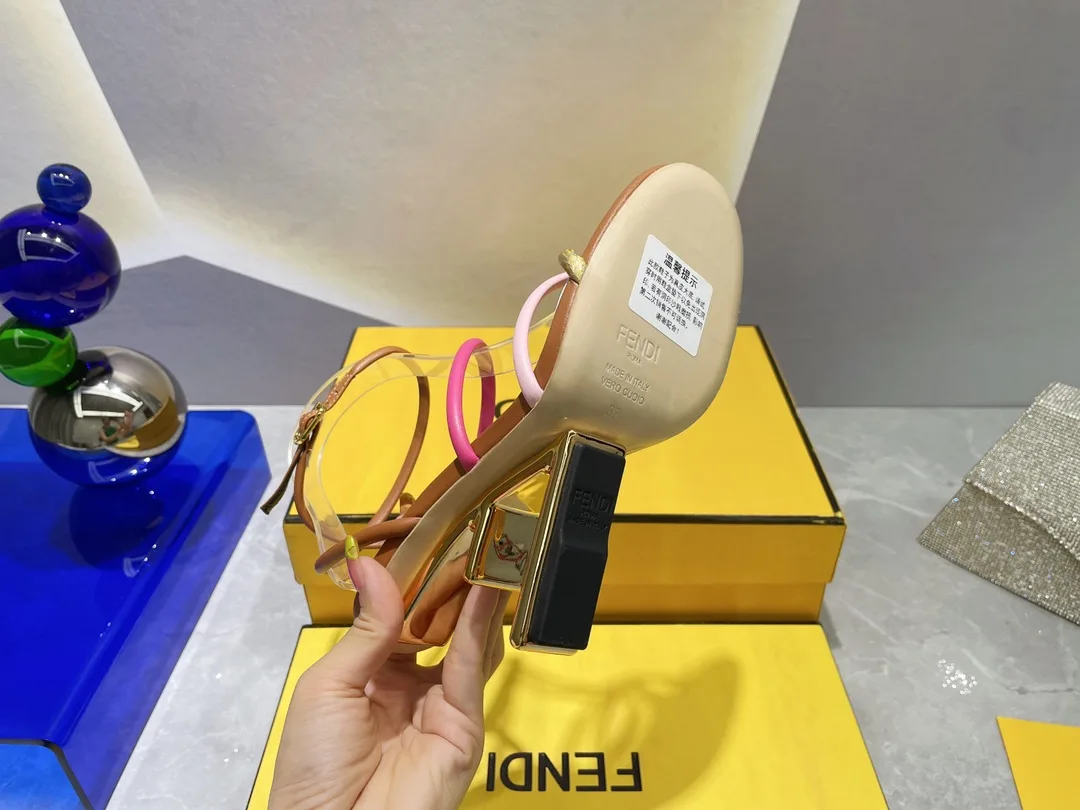 Fendi First Pink Nappa High-Heeled Sandals 8X8274AHIUF1GZU - Image 9