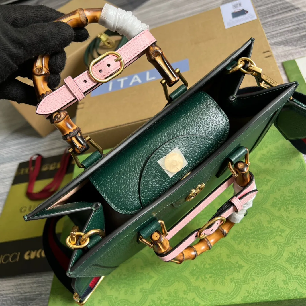 Gucci Diana Medium Tote Bag / Green Gold Hardware - Image 8