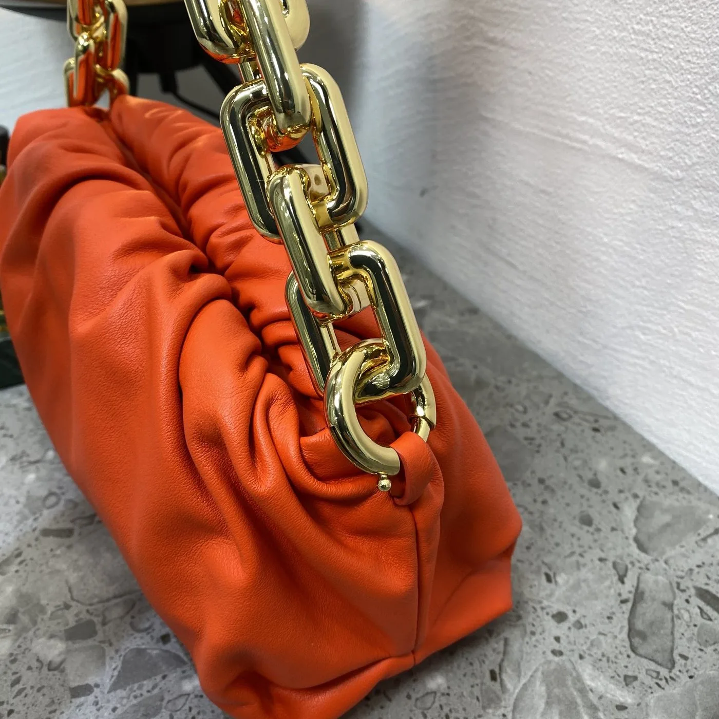 Bottega Veneta Chain Pouch Orange - Image 4