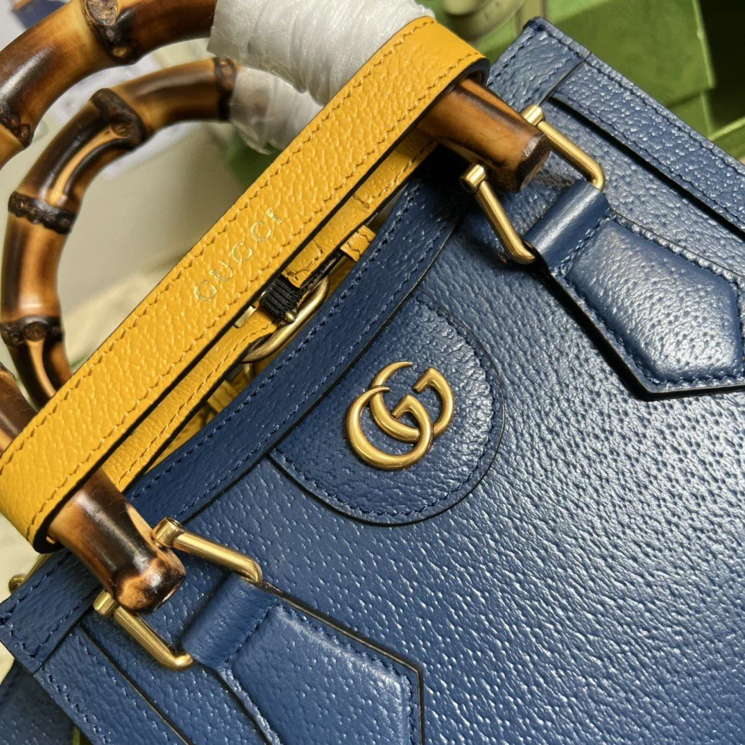 Gucci Diana Mini Tote Bag Canvas Lining Blue / GG - Image 8