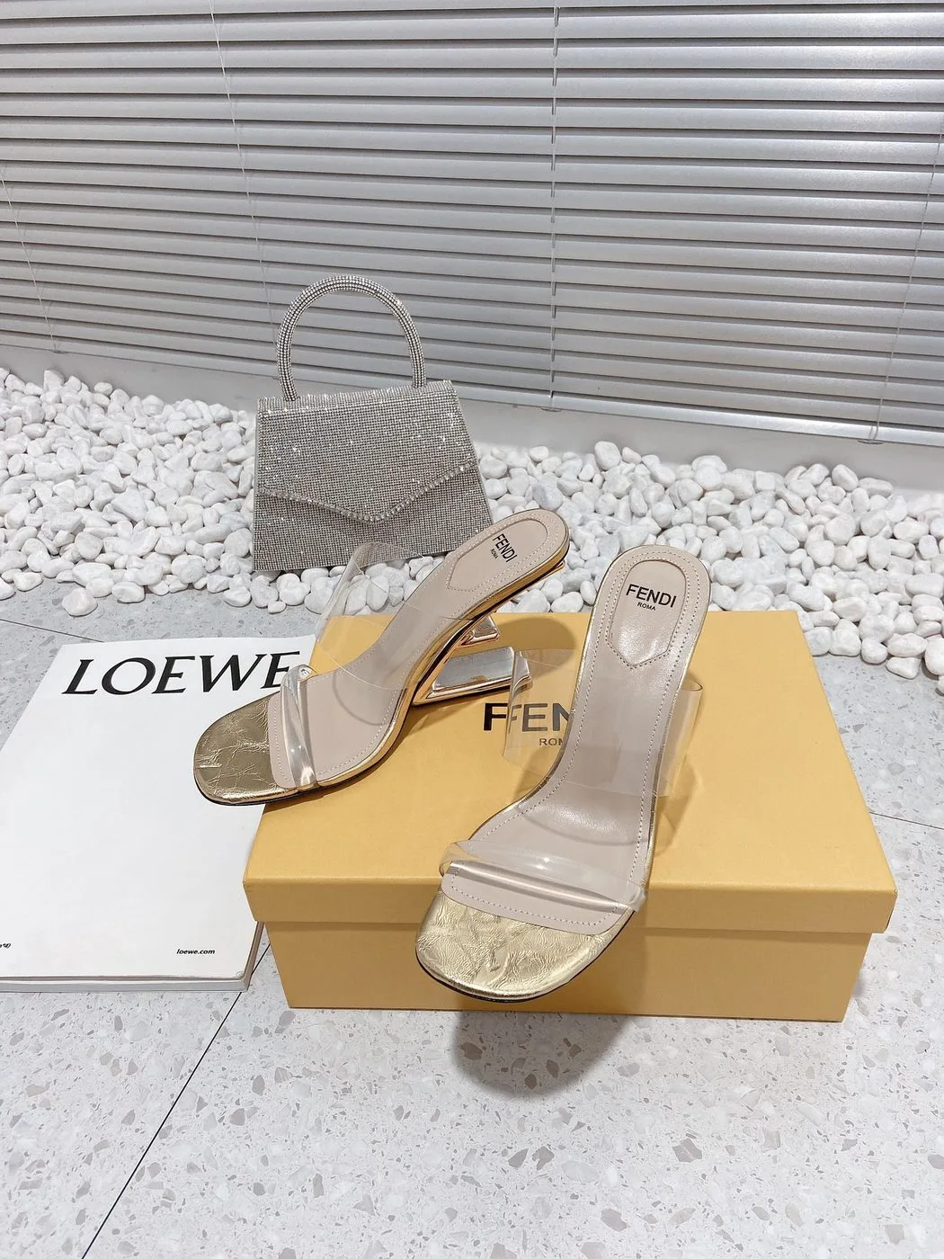 Alternative view of Fendi First Gold Transparent High-Heeled Sandals