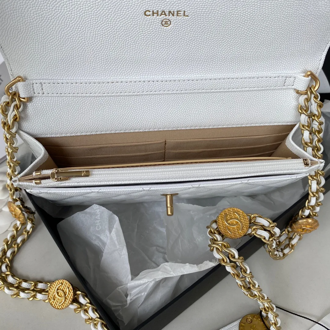 Chanel Small Flap Bag Gold Hardware White / - Image 6