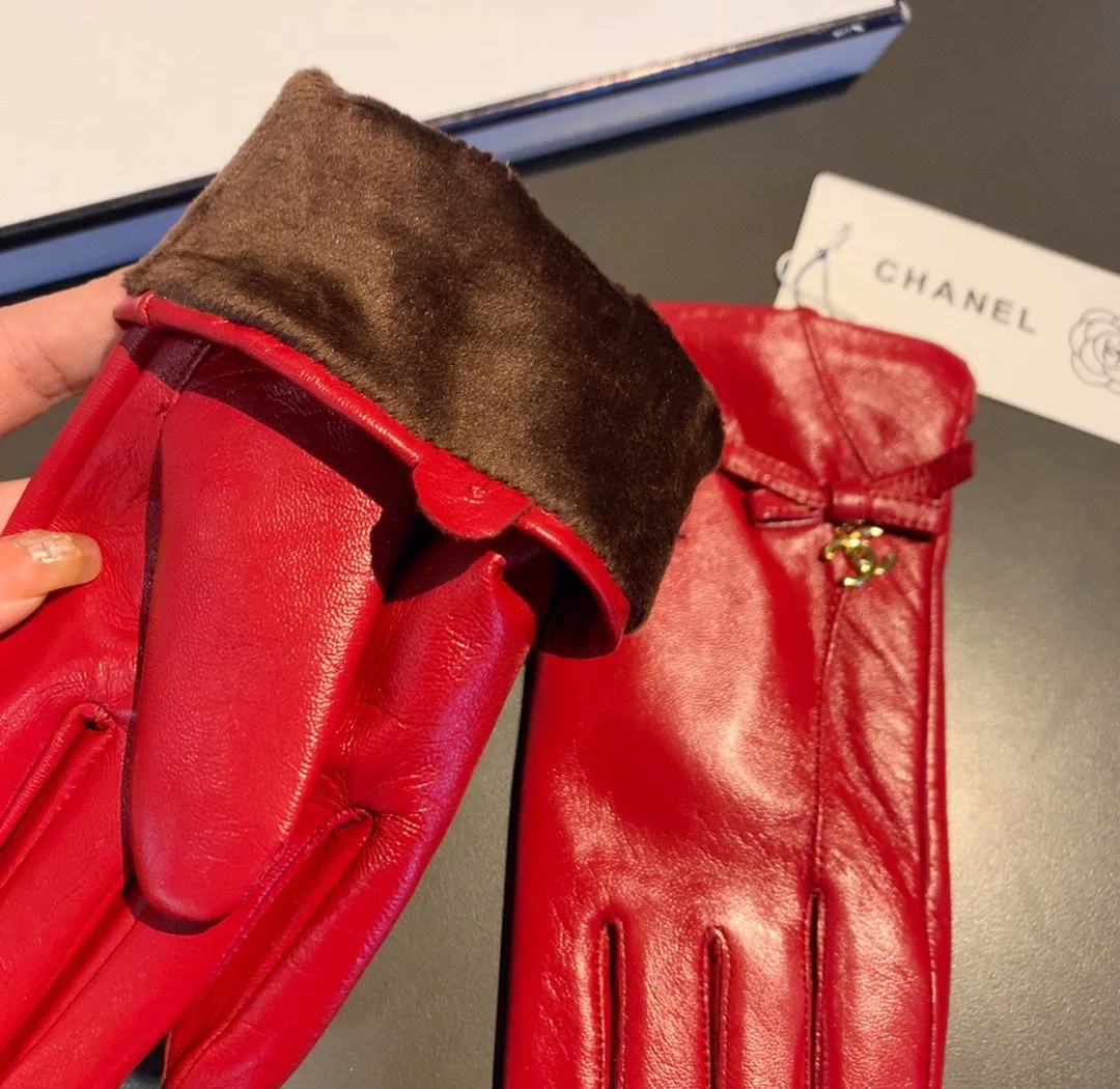 Chanel Gloves In Red - Image 7