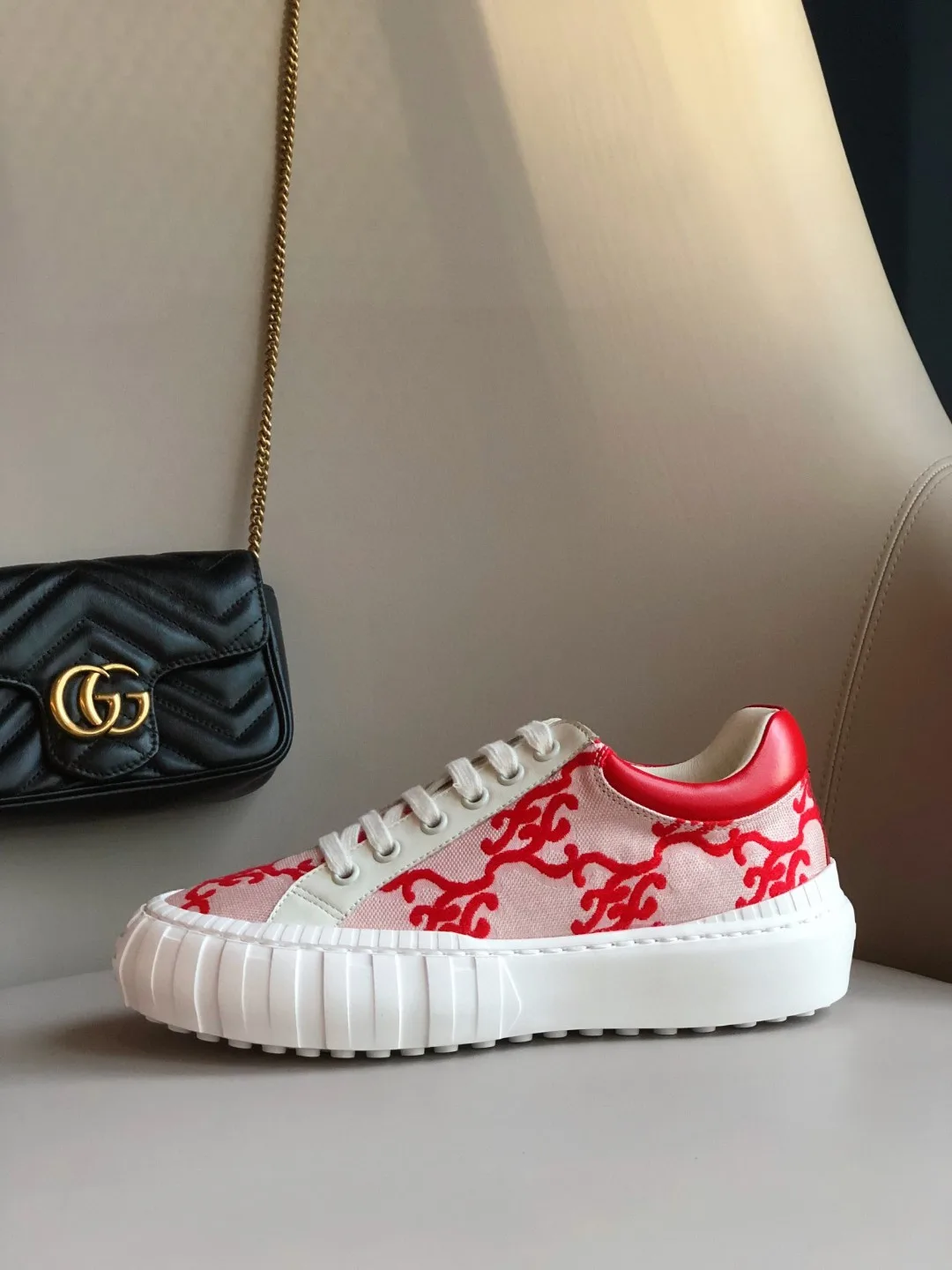 Fendi Force Low Tops Sneakers Red 7E1520 - Image 5