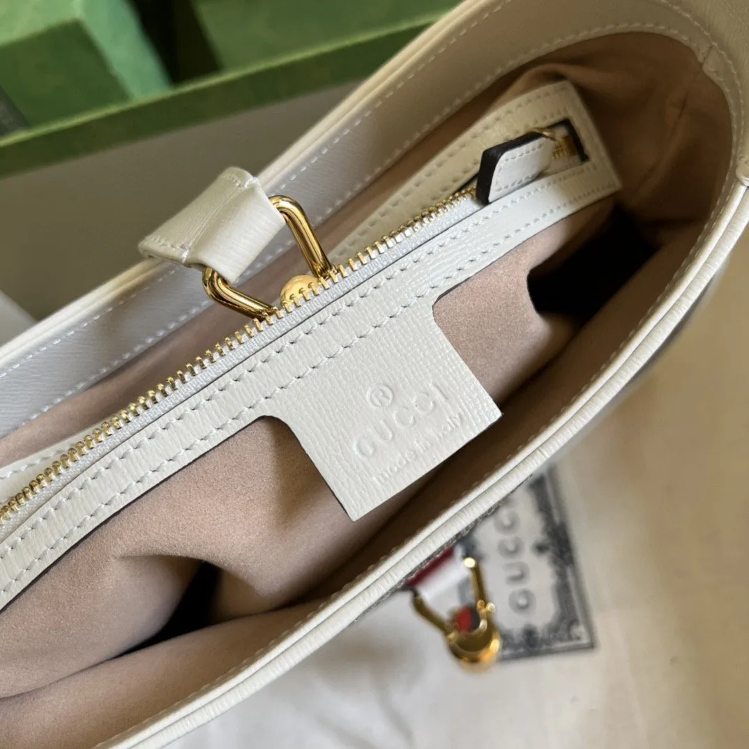 Gucci Jackie 1961 Small Shoulder Bag Beige And Ebony GG Supreme Canvas / - Image 9