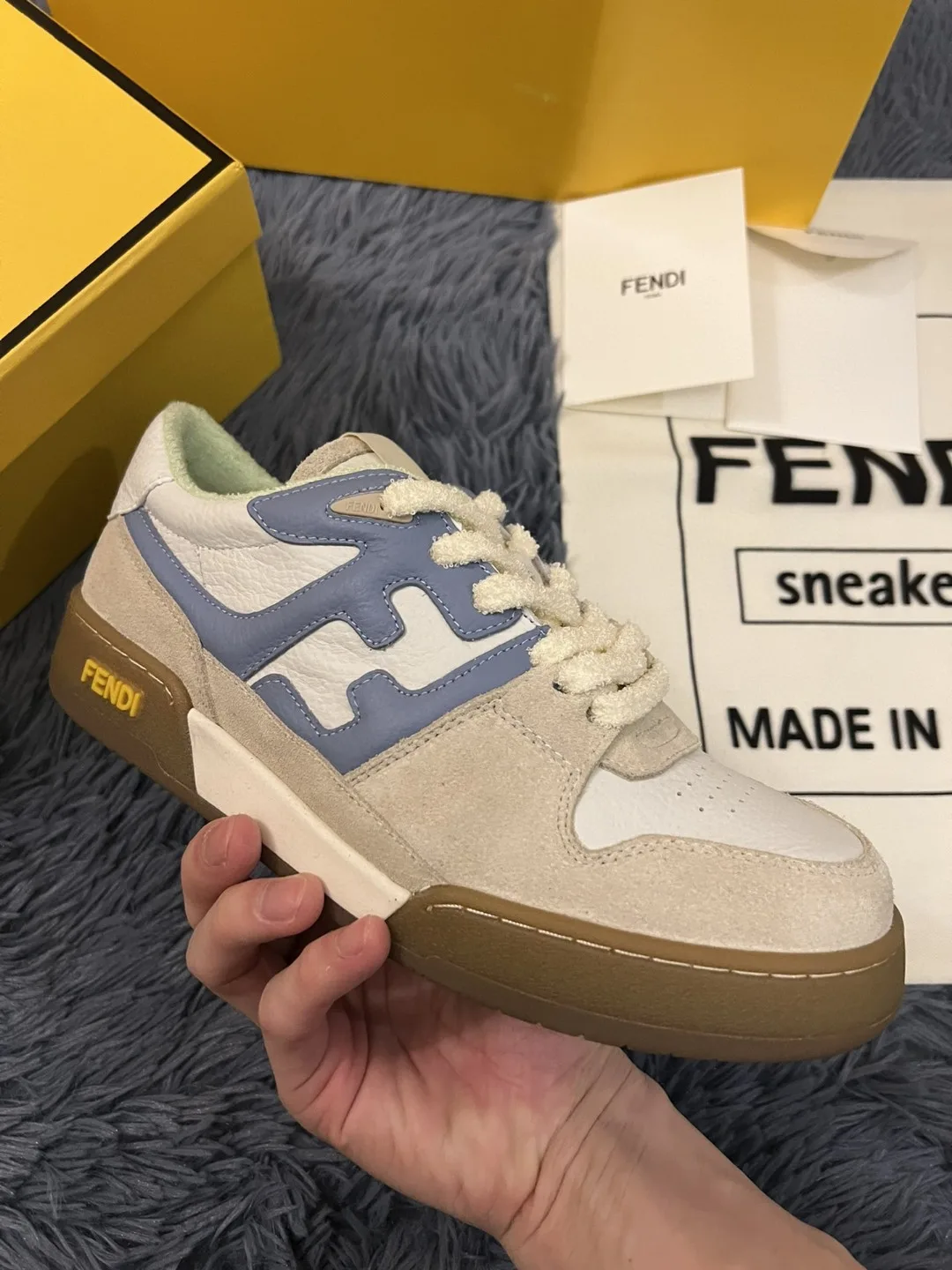 Fendi Match Low Tops Sneakers Grey 7E1493 - Image 9