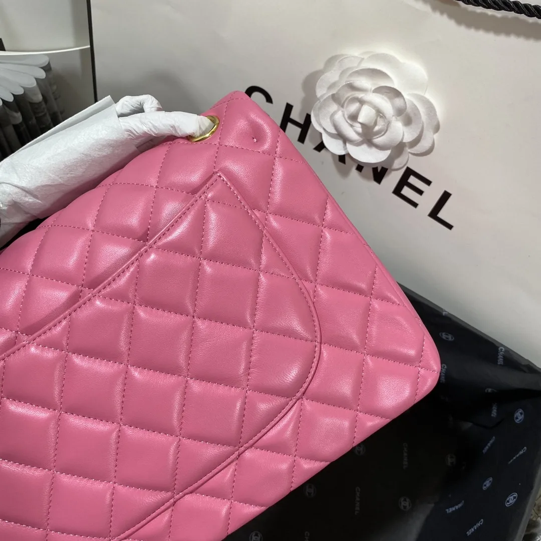 Chanel Classic Flap Bag Large Crossbody / Pink Gold Hardware - Image 6