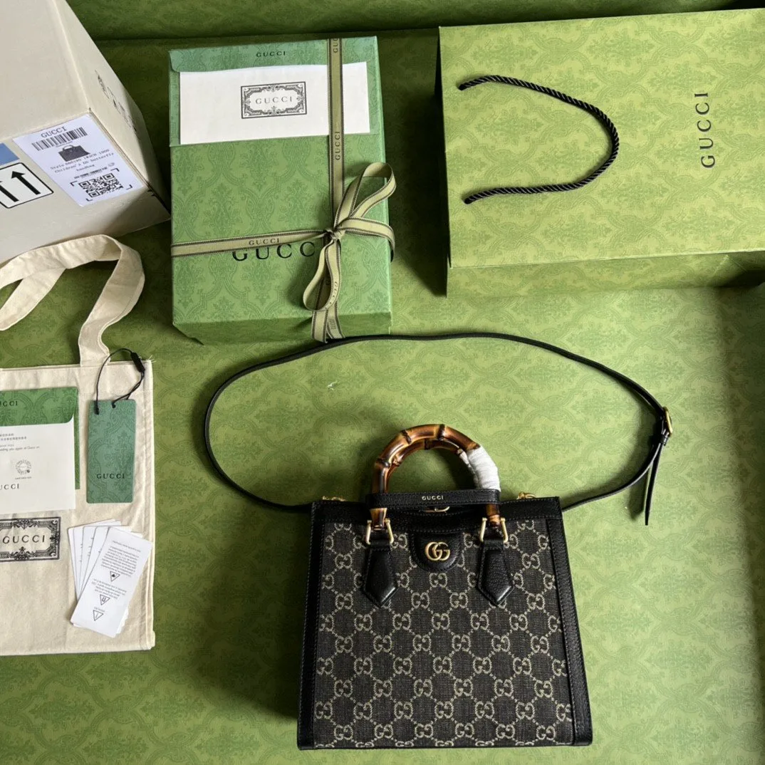 Gucci Diana Small Tote Bag Black / GG - Image 6
