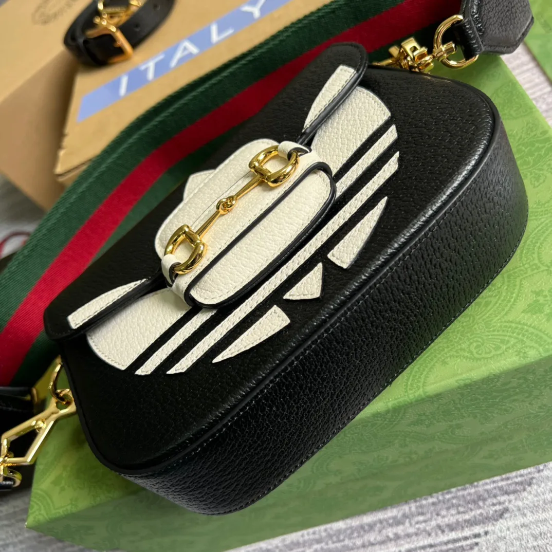 Gucci x Adidas Horsebit 1955 Mini Bag Black - Image 9