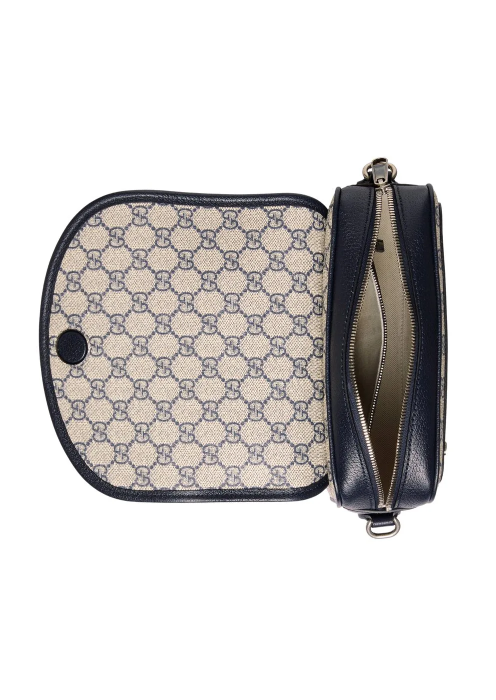 Gucci Ophidia GG Small Shoulder Bag Dark Blue/Beige - Image 3
