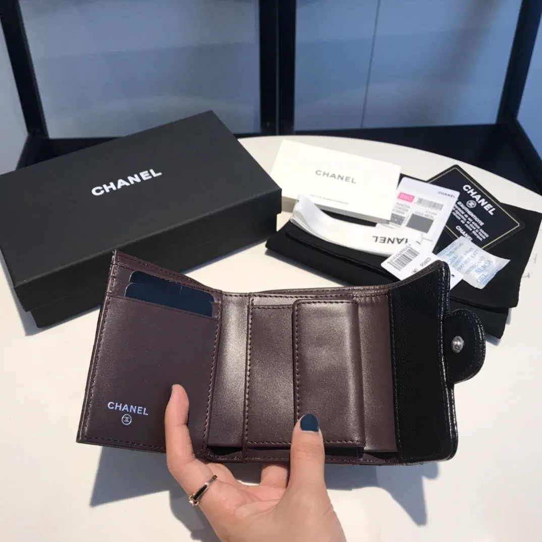 Chanel CO-CO Classic Card Holder / Silver Hardware Black - Image 7