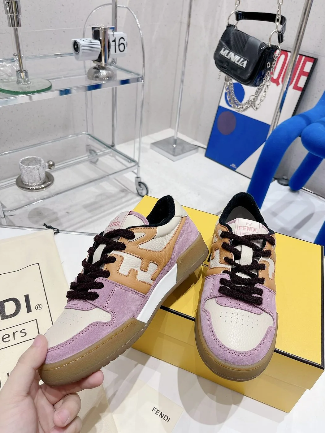 Alternative view of Fendi Match Pink Low Tops 8E8252AI1NF1H1C