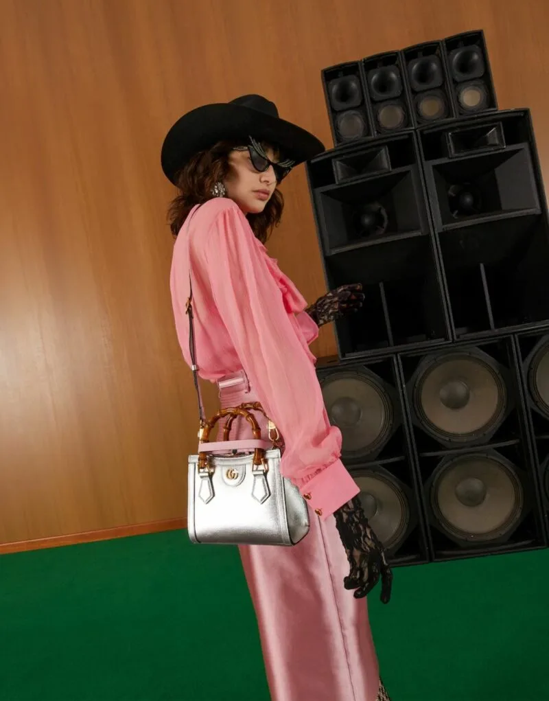 Alternative view of Gucci Diana Mini Tote Bag Silver