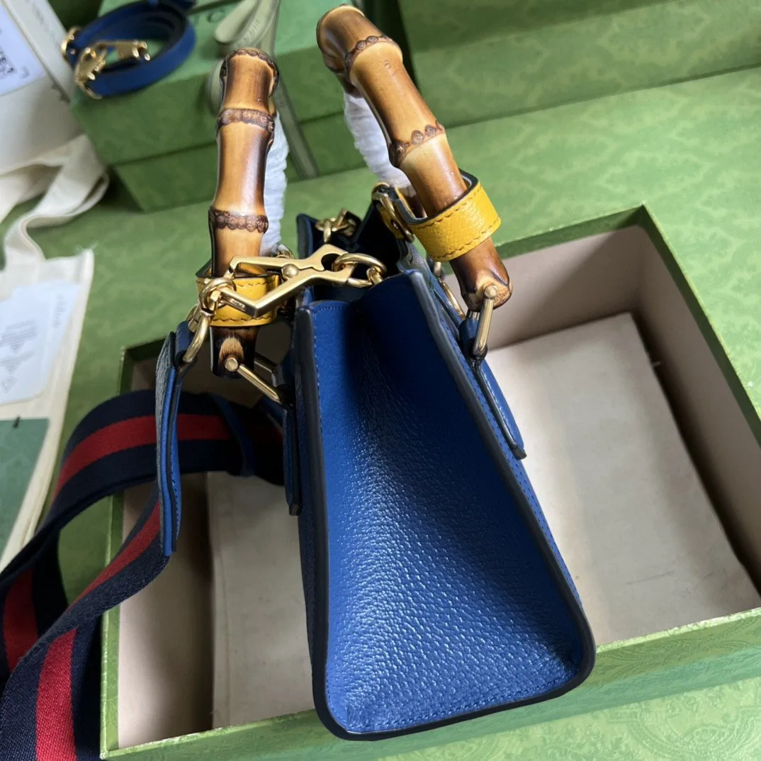 Gucci Diana Mini Tote Bag Canvas Lining Blue / GG - Image 3