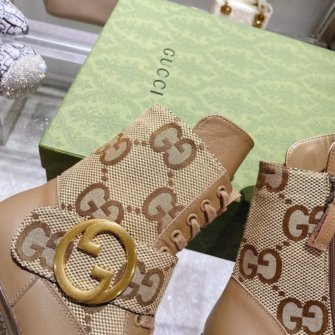 Gucci Blondie Women’s Ankle Boots Beige - Image 3