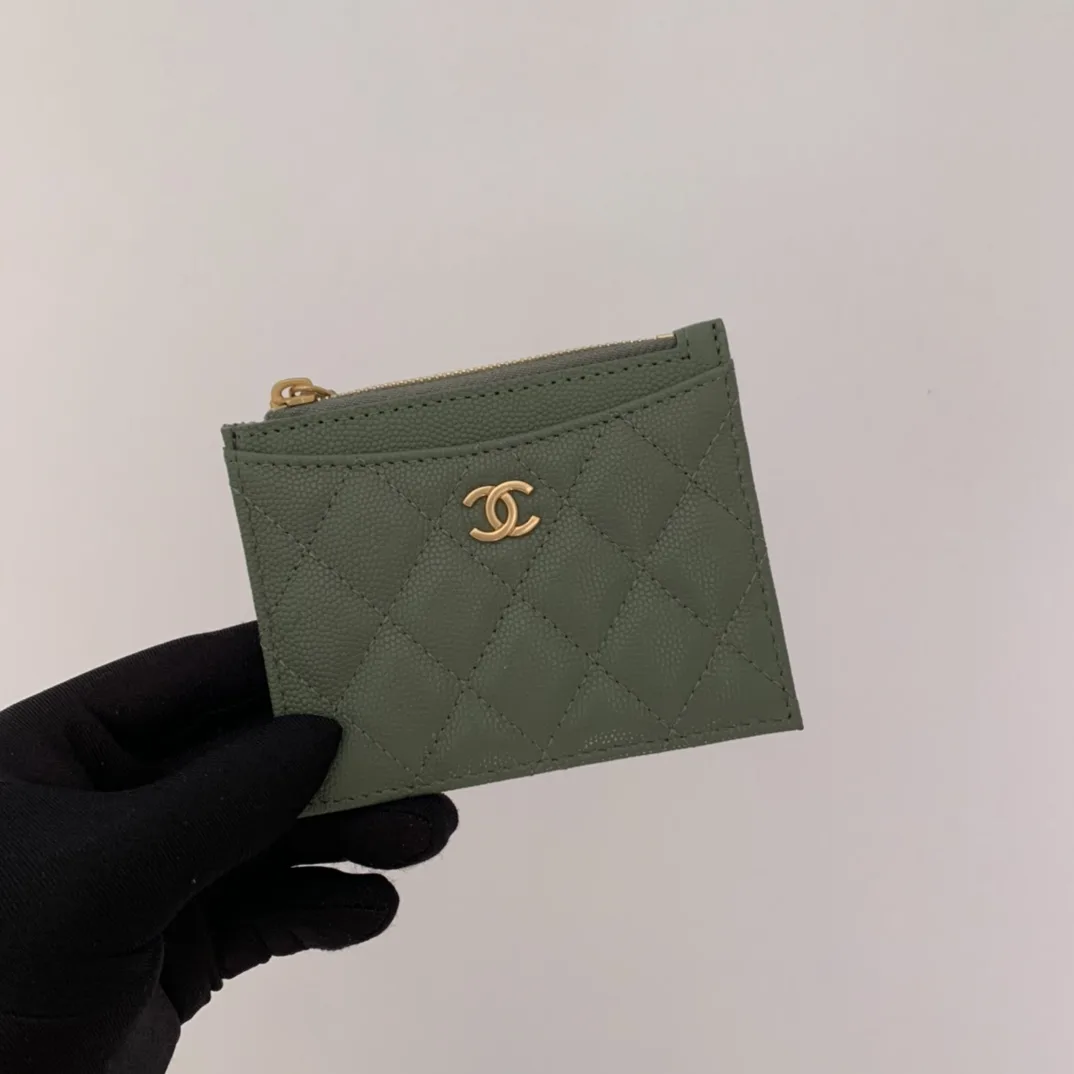 Chanel Flat Card Holder Olive Bag / - Image 8