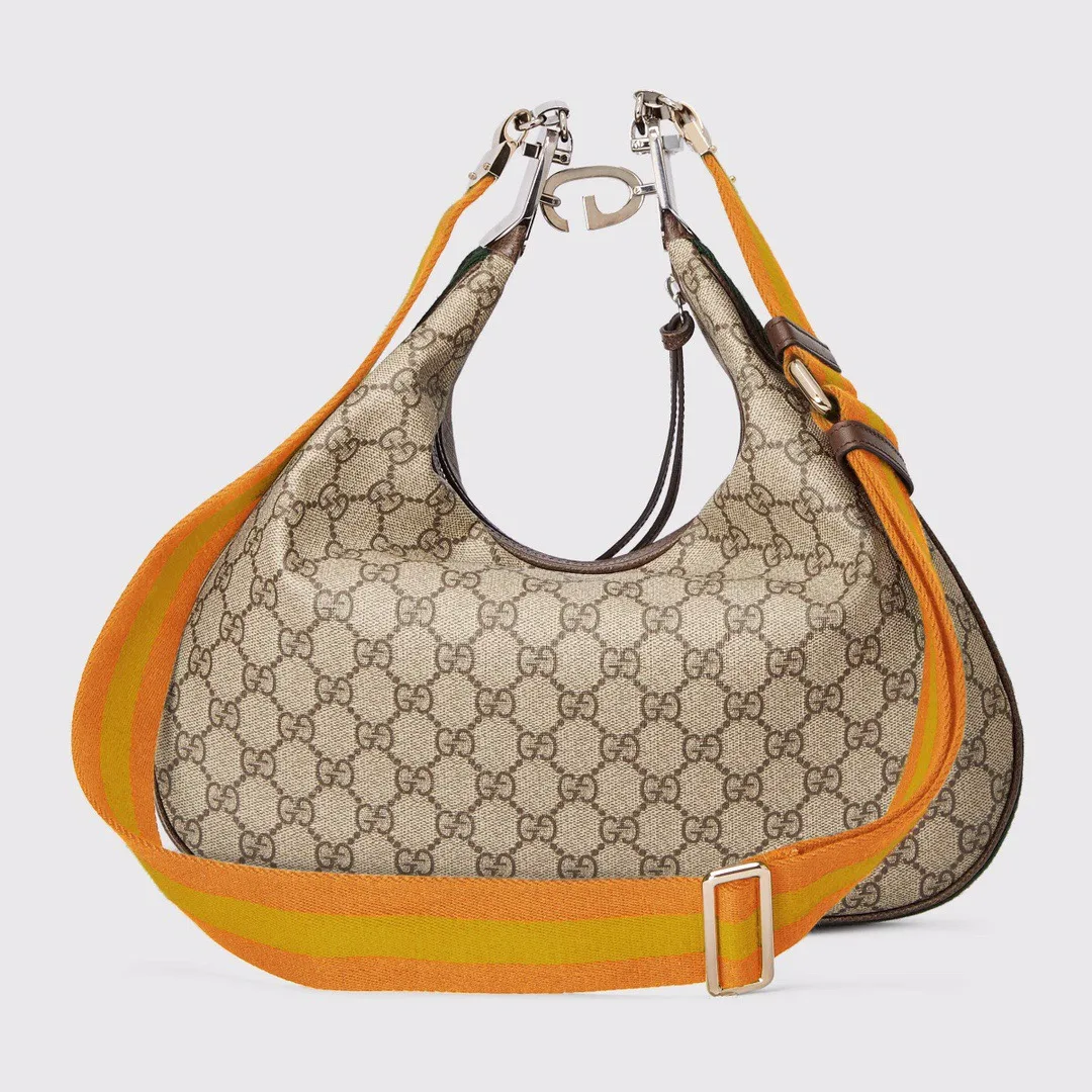 Gucci Atache Large Shoulder Bag / Beige And Multicolor - Image 3