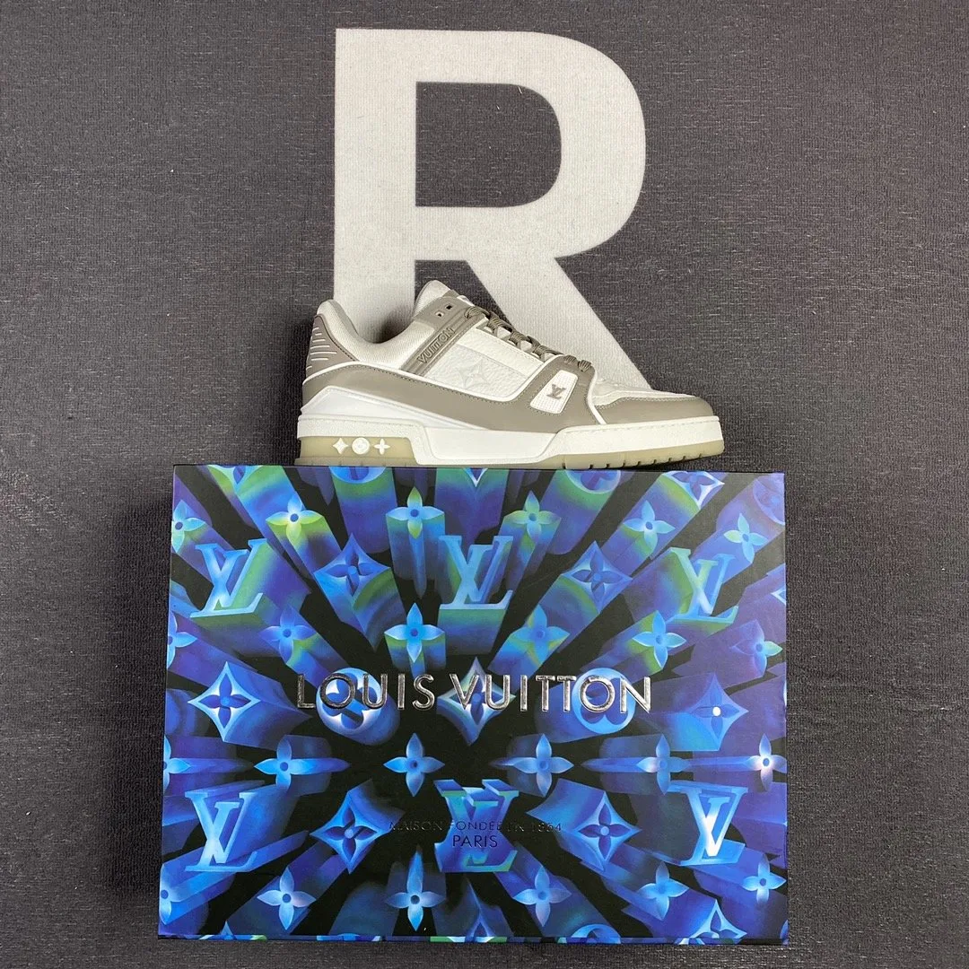 Louis Vuitton Trainer Sneaker Rubber Monogram Grey Virgil Abloh LV 1A9VOS - Image 8