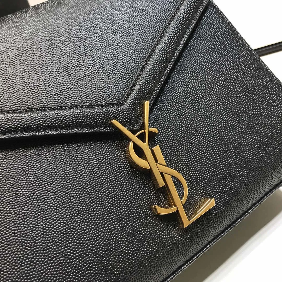Saint Laurent Cassandra Medium Top Handle Bag In Grain Black / YSL - Image 5