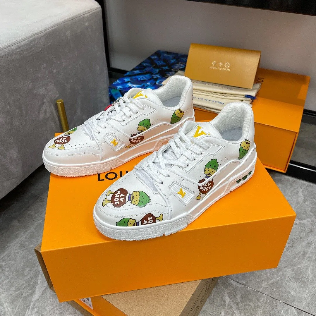 Louis Vuitton Trainer Sneaker White Nigo/Virgil Abloh LV 1A9JC5 - Image 3