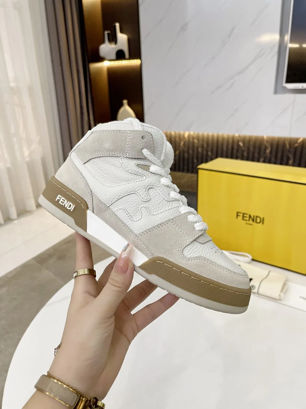 Fendi Low Tops In White - Image 3