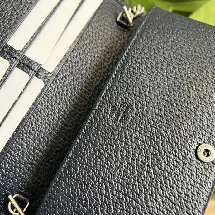 Gucci Horsebit 1955 Wallet With Chain Beige And Blue / - Image 4