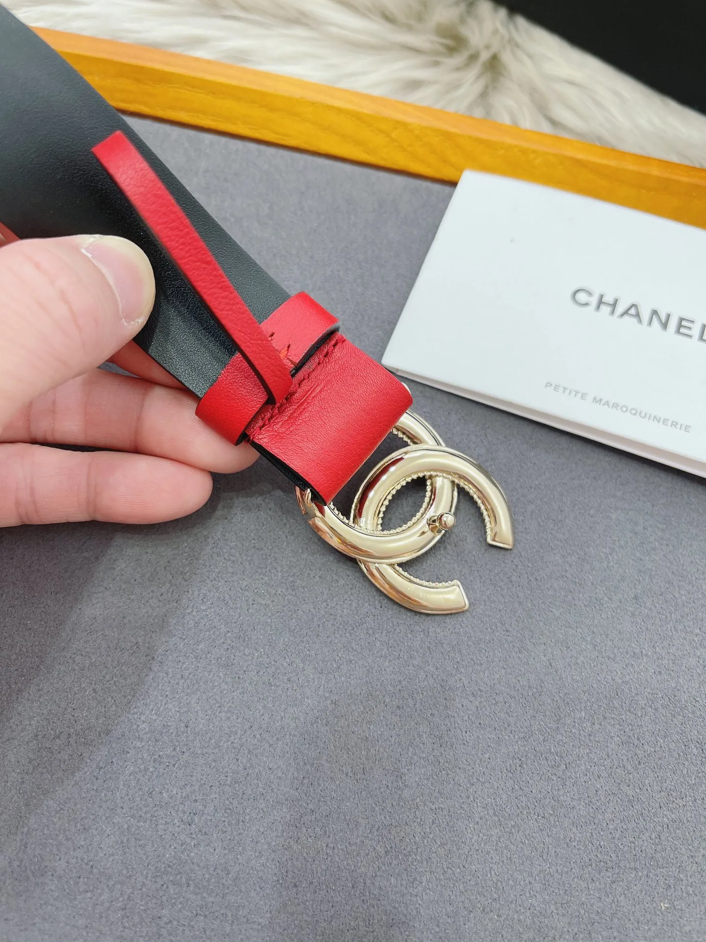 Chanel Attach Stone Metal CC Belt Red - Image 8