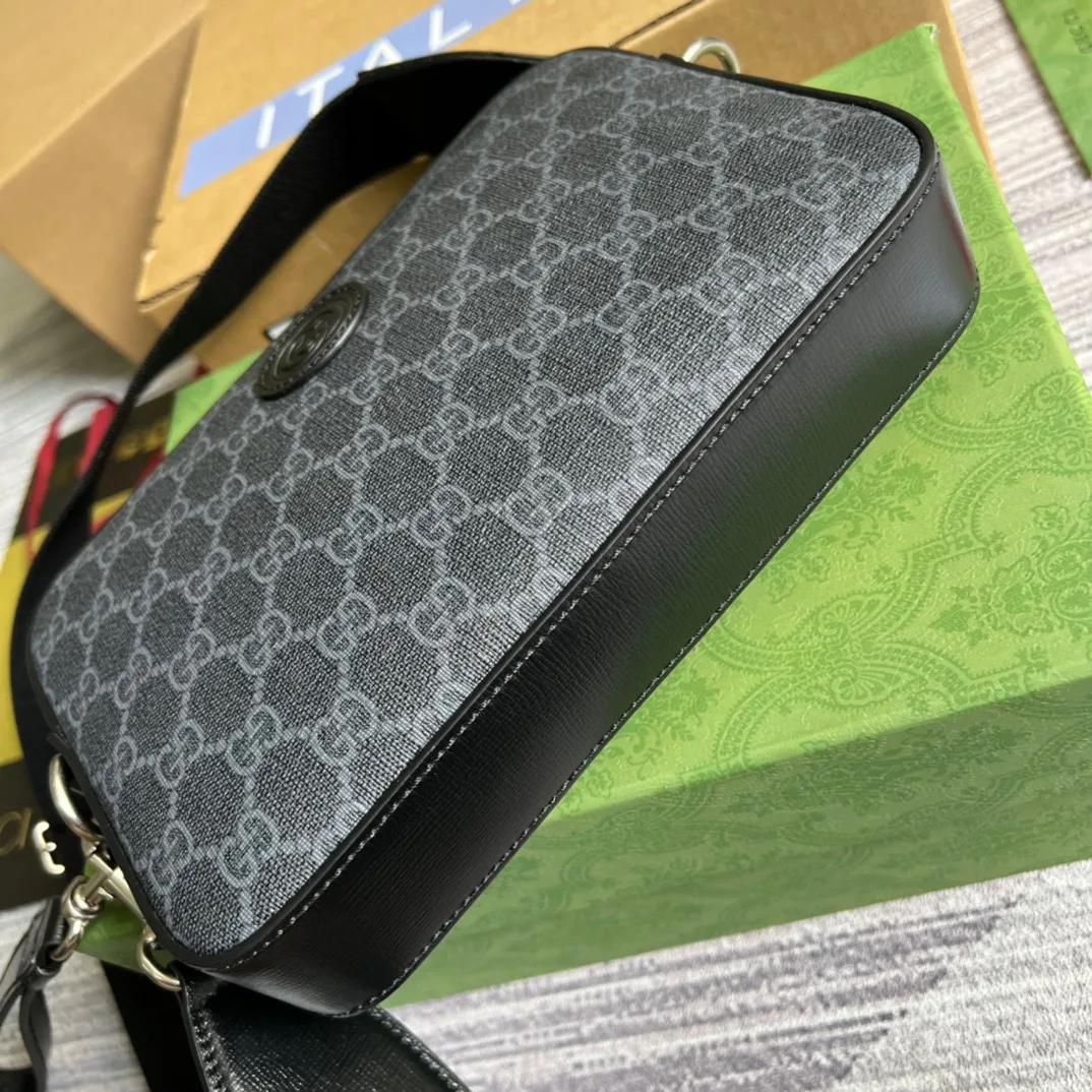 Gucci Shoulder Bag With Interlocking G Black GG Supreme Canvas / - Image 10