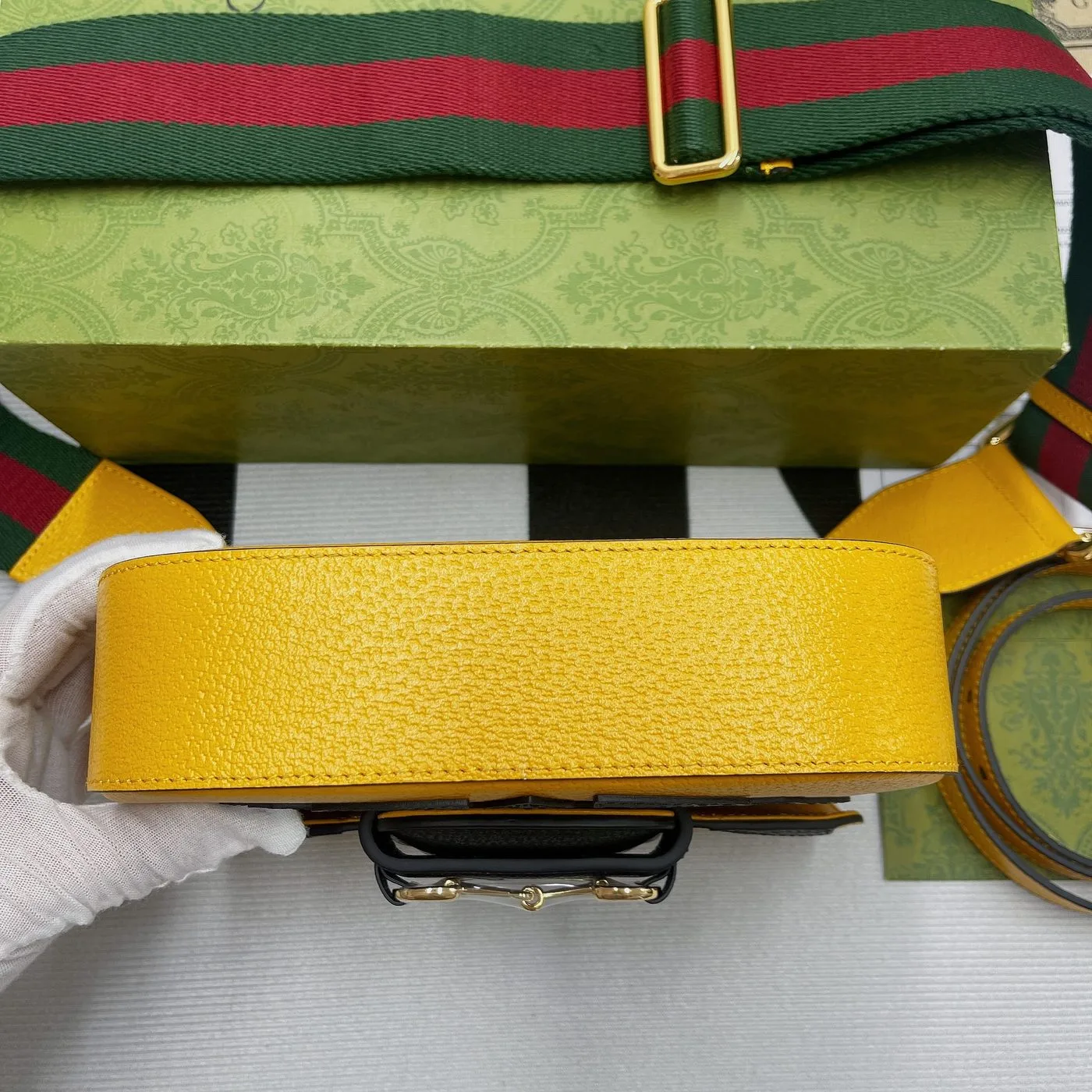 Gucci x Adidas Horsebit 1955 Mini Bag Yellow - Image 8