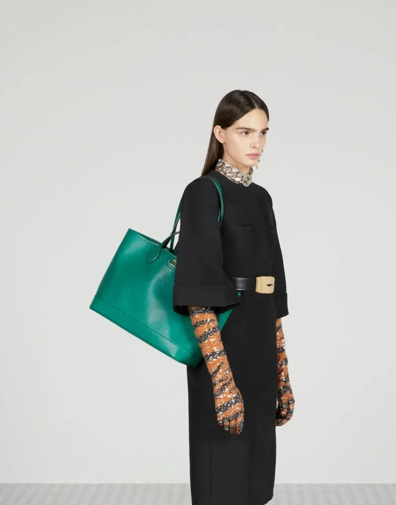 Gucci Ophidia Medium Tote Green Bag DJ20G 3120- 15.1 Inches/ - Image 3