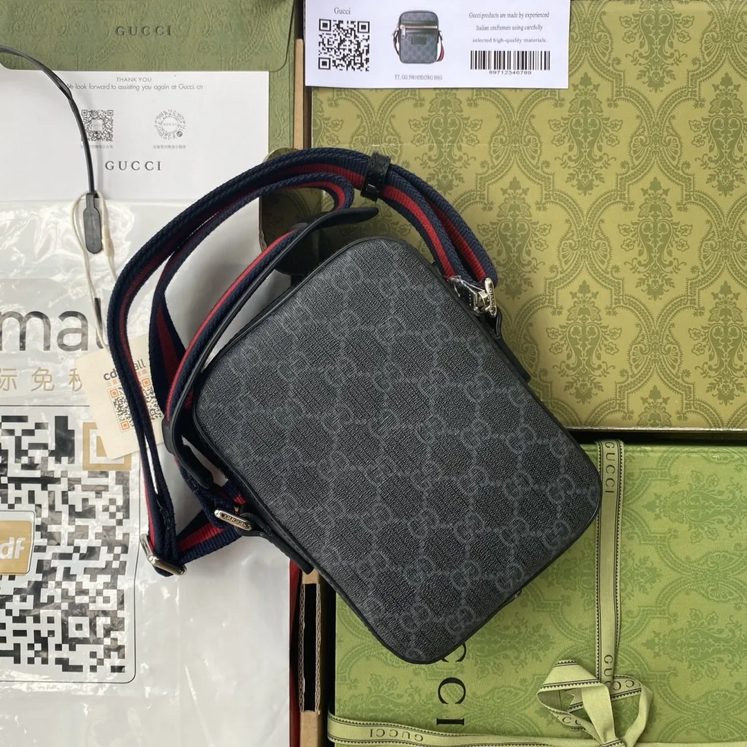 Gucci GG Messenger Bag Black/Grey GG Supreme Canvas A Material With Low Environmental Impact With Black / - Image 7