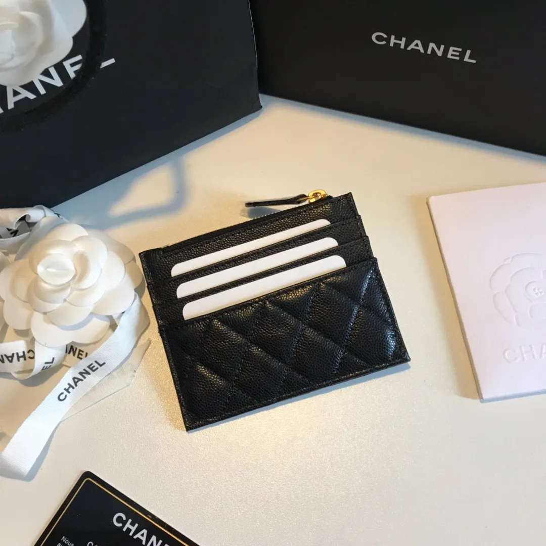 Chanel Flat Card Holder Black Bag / - Image 5