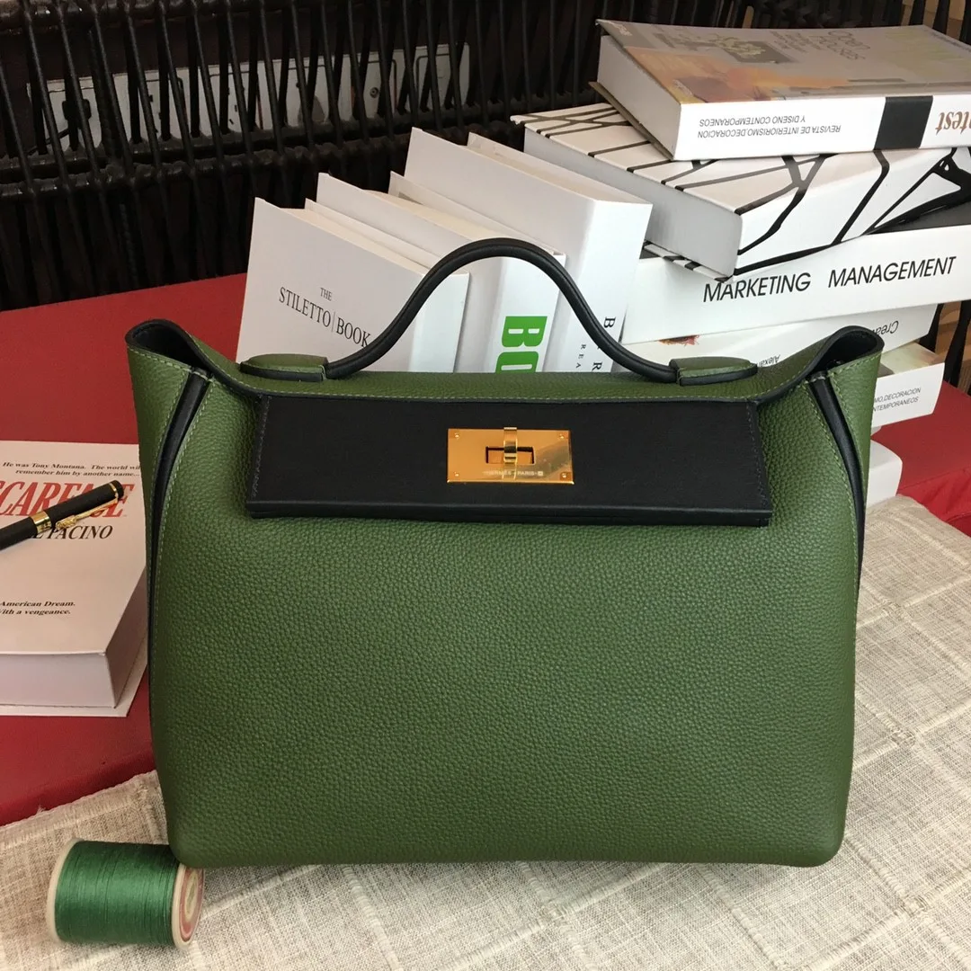 Hermes Clemence Swift Green Gold Toned Hardware - Image 8