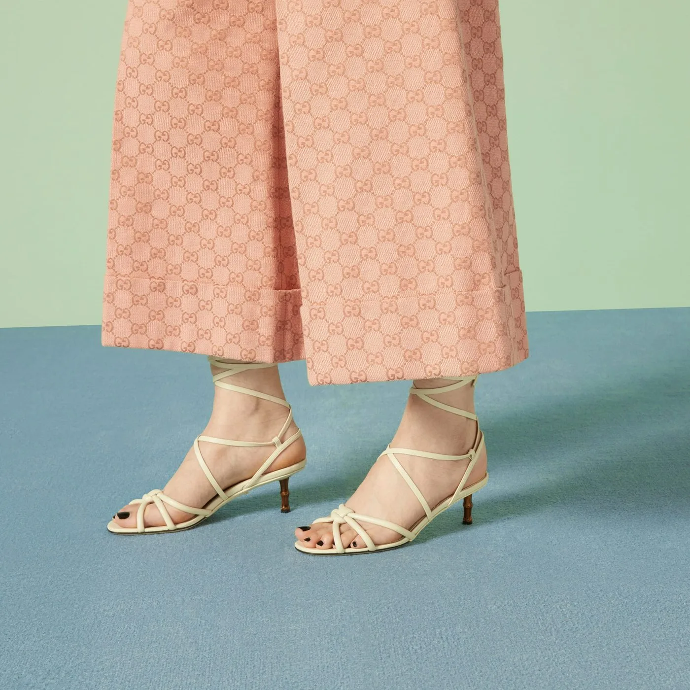 Alternative view of Gucci Strappy Sandal With Bamboo White