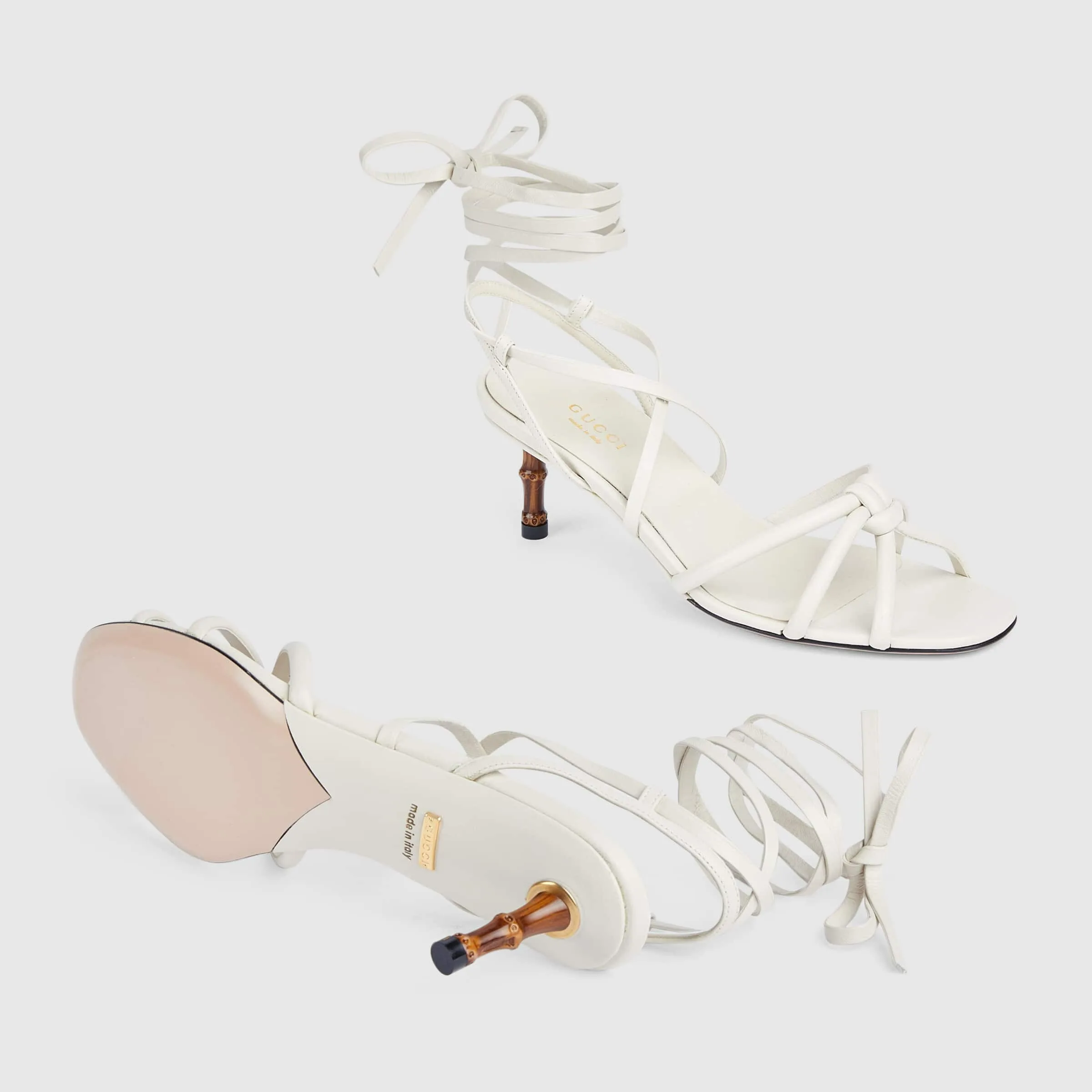 Alternative view of Strappy Sandal With Bamboo White