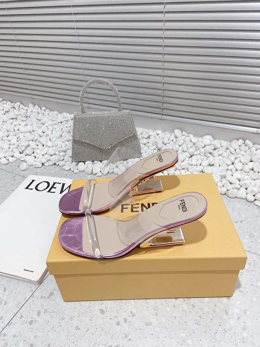 Alternative view of Fendi First Pink Transparent Medium-Heeled Sandals