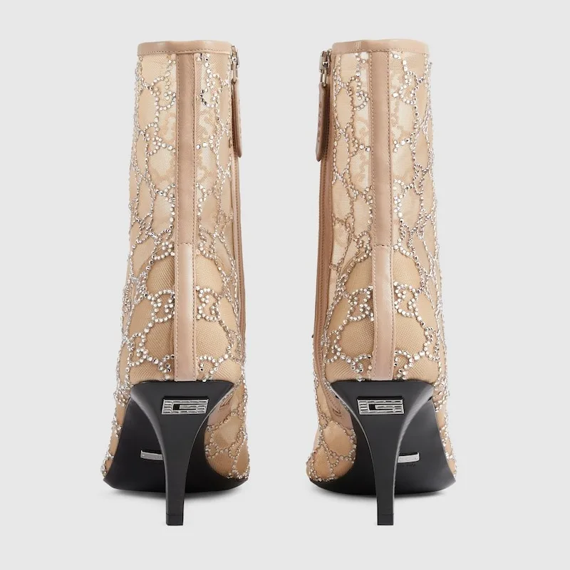Alternative view of Gucci GG Mid-Heel Boots Rose Beige
