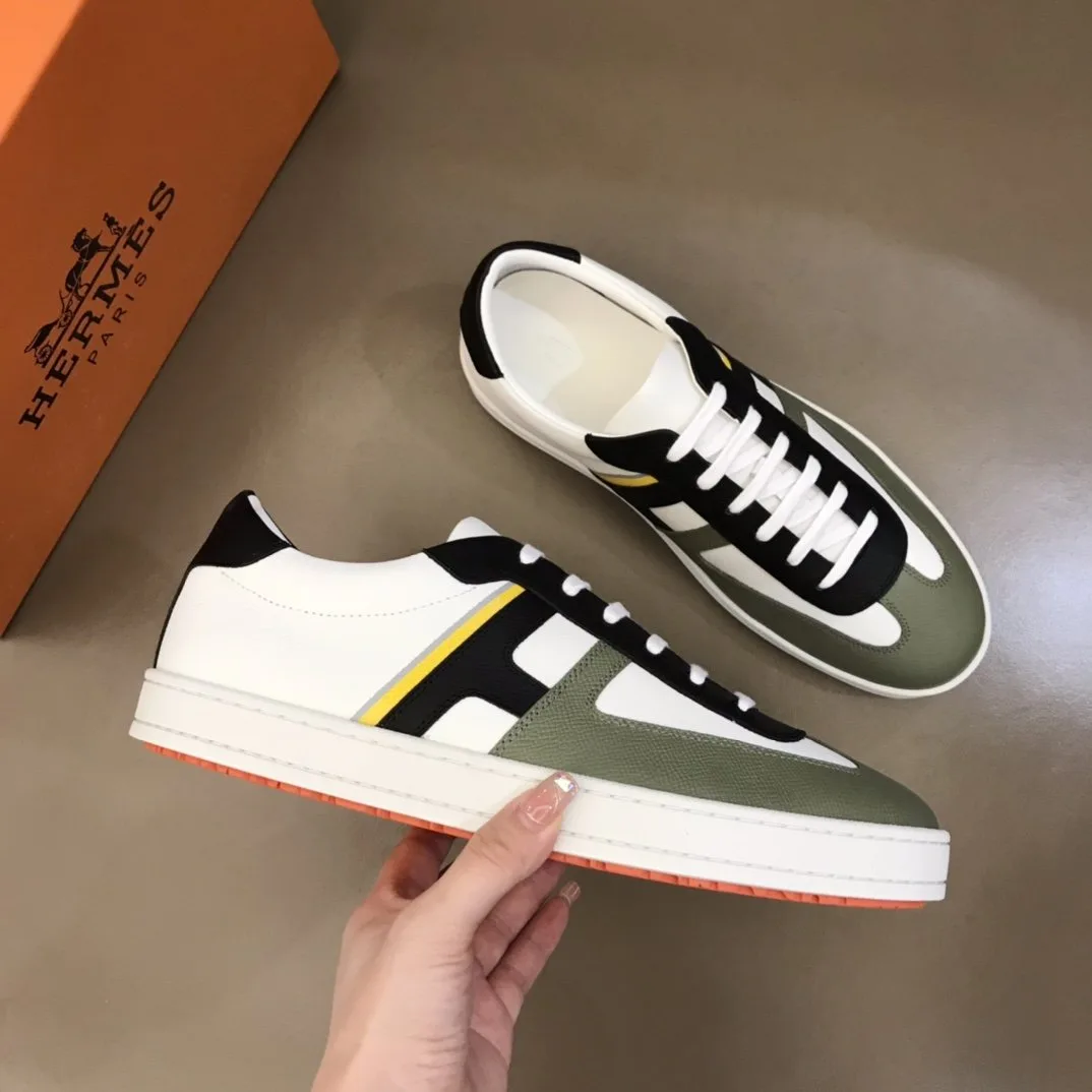 Hermes Boomerang Sneaker White/Green/Black - Image 4