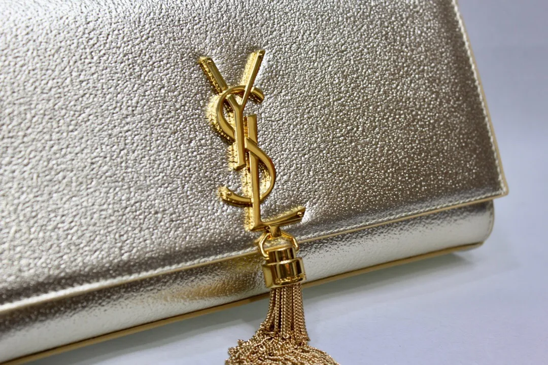 Saint Laurent Kate Chain Wallet With Tassel / Yellow Copper - Image 5