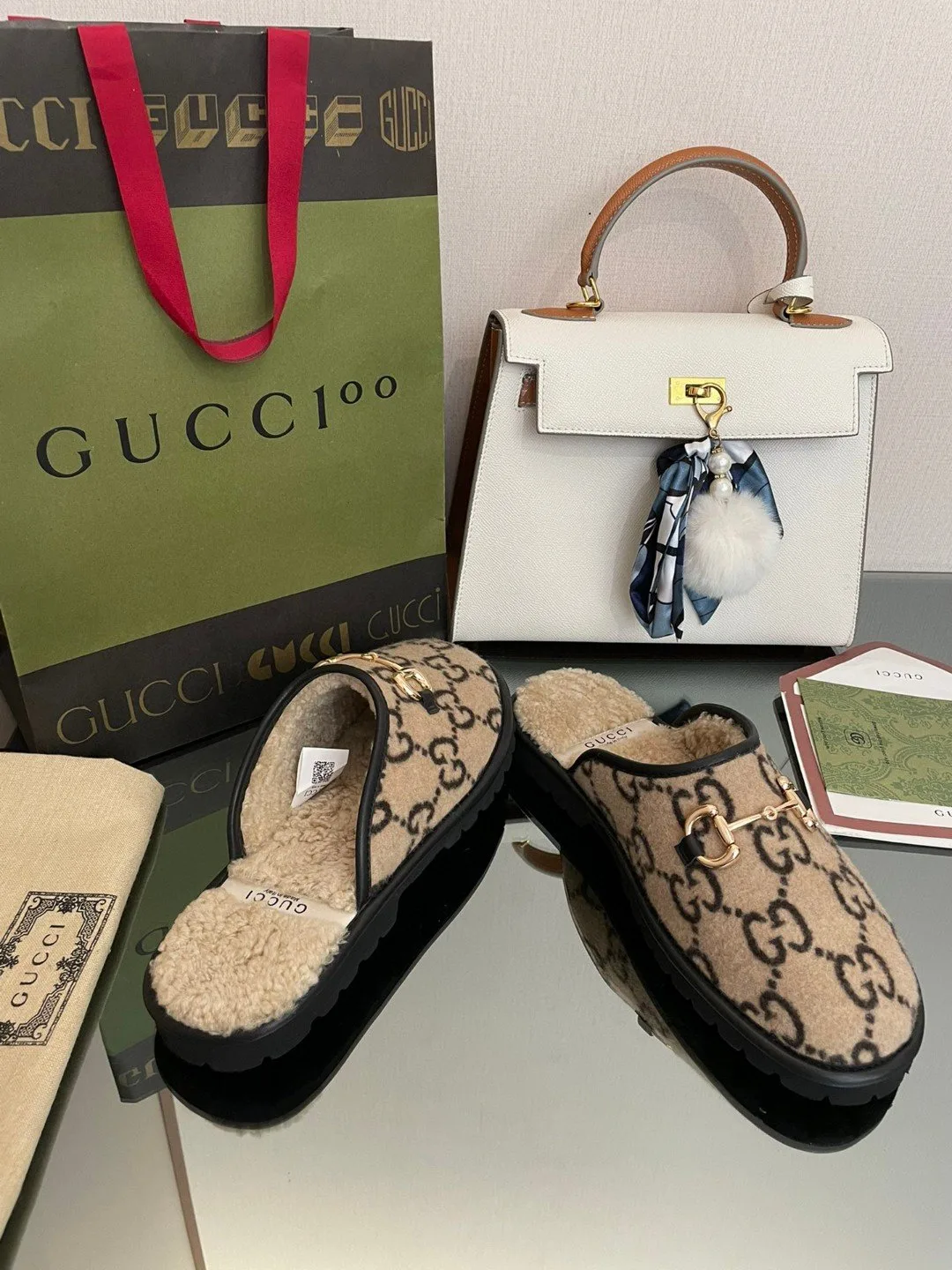 Gucci Men’s GG Slipper With Horsebit Brown GG Shoes - Image 3
