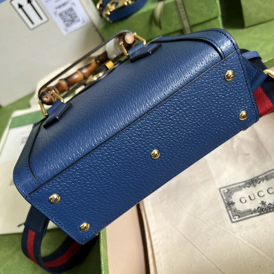 Gucci Diana Mini Tote Bag Canvas Lining Blue / GG - Image 4