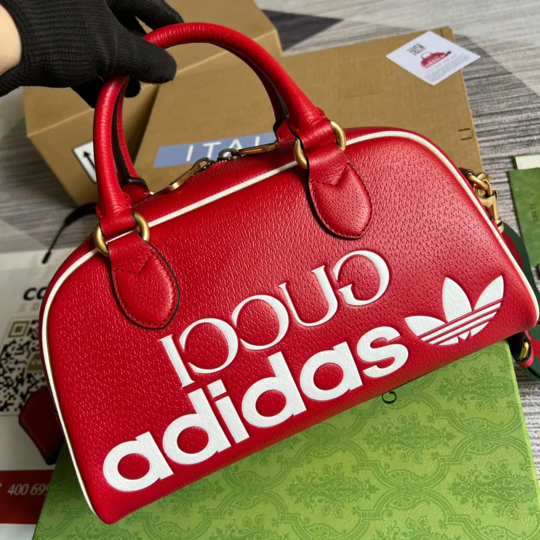 Alternative view of Gucci x Adidas Mini Duffle Bag Red / GG