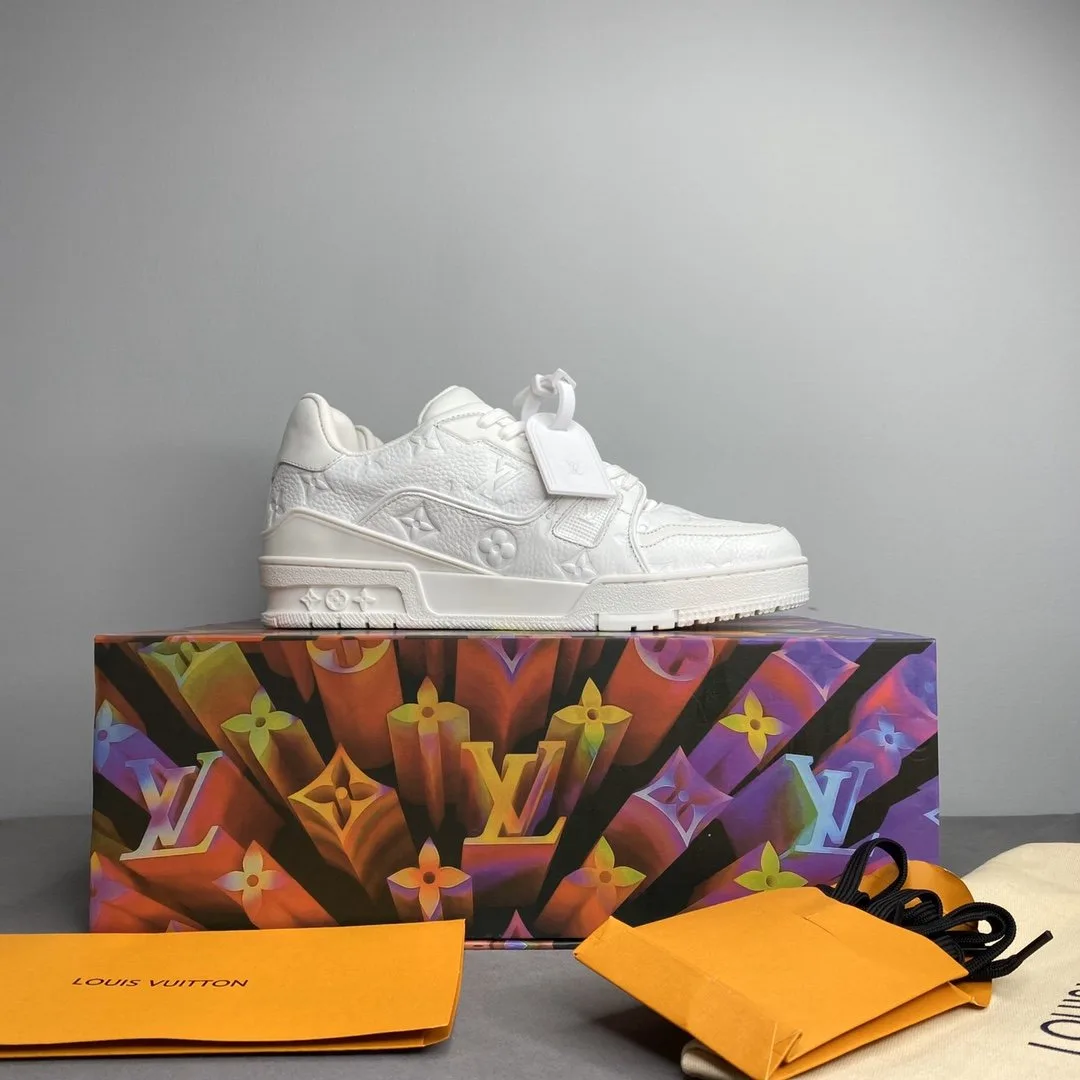 Louis Vuitton Trainer Sneaker Mix Of Materials White Virgil Abloh - Image 5
