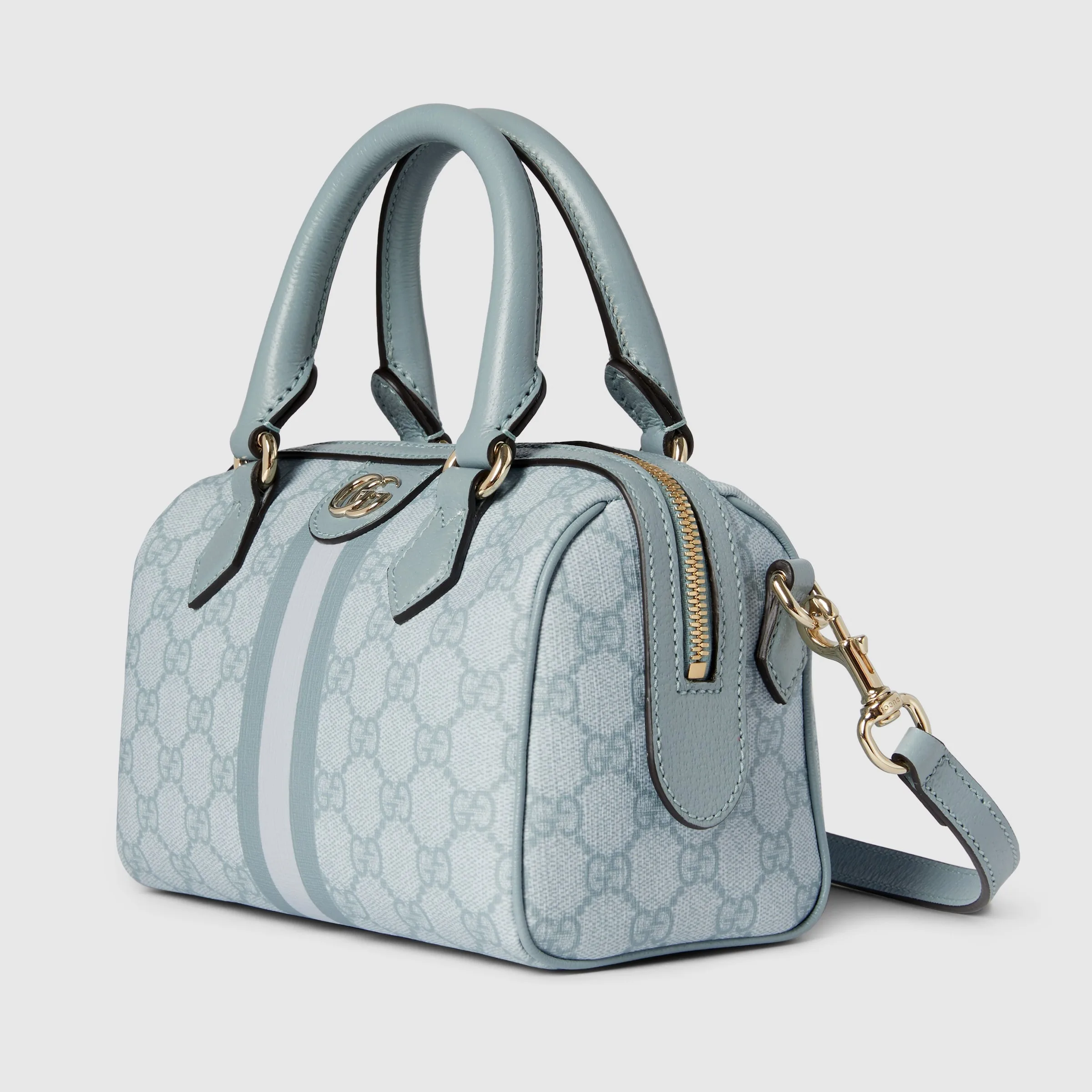 Gucci Ophidia Mini Top Handle Bag / Dusty Blue Gold Hardware - Image 5